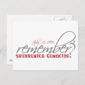Carte Postale rappelez-vous le génocide de srebrenica (Devant / Derrière)