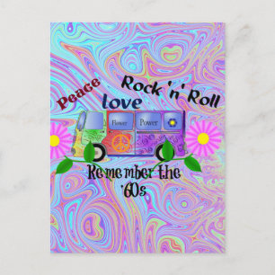 Carte Postale Rappelez-vous les années 60...paix, amour, rock, r