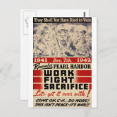 Carte Postale Rappelez-vous Pearl Harbour (Devant / Derrière)