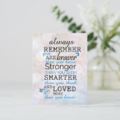 Carte Postale Rappelez-vous toujours que vous êtes courageux (Debout devant)