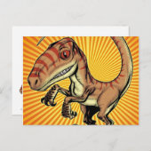 Carte Postale Raptor Dinosaur de Velociraptor par Marco D Carill (Devant / Derrière)