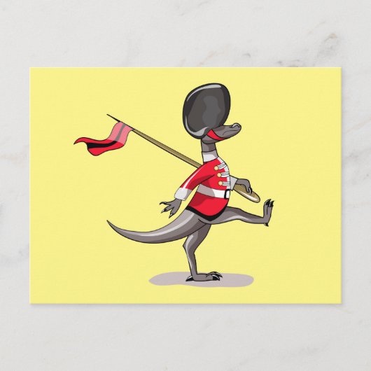 Carte Postale Raptor Habillé En Garde Britannique. (Devant)