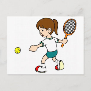 Carte Postale Raquette de tennis Girl Swings