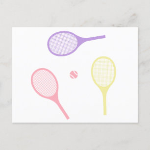 Carte Postale Raquettes de tennis Pastel