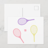 Carte Postale Raquettes de tennis Pastel (Devant / Derrière)