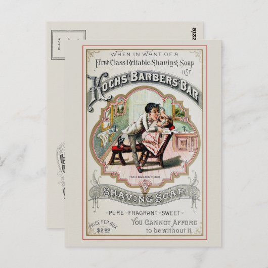Carte Postale Rasage vintage (Devant / Derrière)