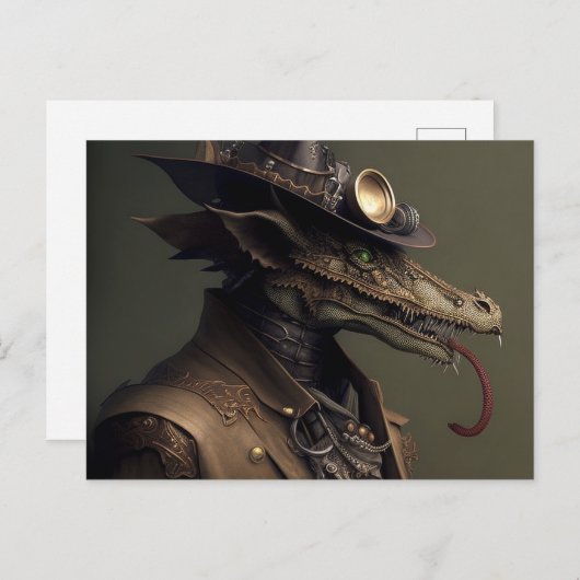 Carte Postale Rascal Steampunk Dragon (Devant / Derrière)