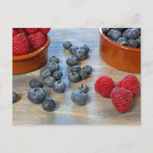 Carte Postale Raspberries et Blueberries