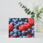 Carte Postale Raspberries et Blueberries (Debout devant)