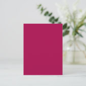 Carte Postale Raspberry Rouge rose Solid Tendance Couleur Arrièr (Debout devant)