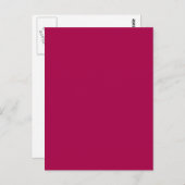 Carte Postale Raspberry Rouge rose Solid Tendance Couleur Arrièr (Devant / Derrière)