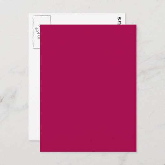 Carte Postale Raspberry Rouge rose Solid Tendance Couleur Arrièr (Devant / Derrière)