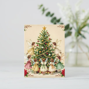 Carte Postale Rassemblement de fées de Noël victoriennes