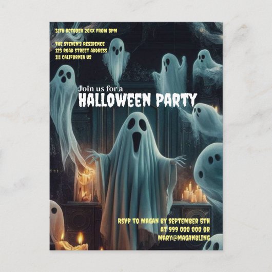 Carte Postale Rassemblement GhoMajeur Halloween Maison Hantée Éf (Devant)