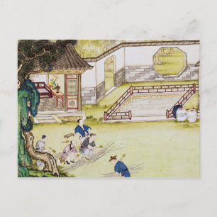 Carte Postale Rassembler du bambou pour faire du papier