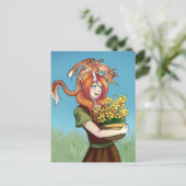Carte Postale Rassembler les fleurs avec un dragon (Debout devant)