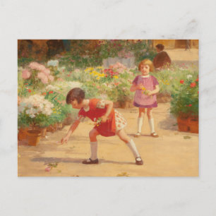 Carte Postale Rassembler les fleurs Victor Gabriel Gilbert