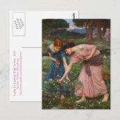 Carte Postale Rassembler Ye Rosebuds par John W. Waterhouse (Devant / Derrière)