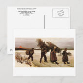 Carte Postale Rassembleurs de bois dans le Snow Van Gogh Art (Devant / Derrière)