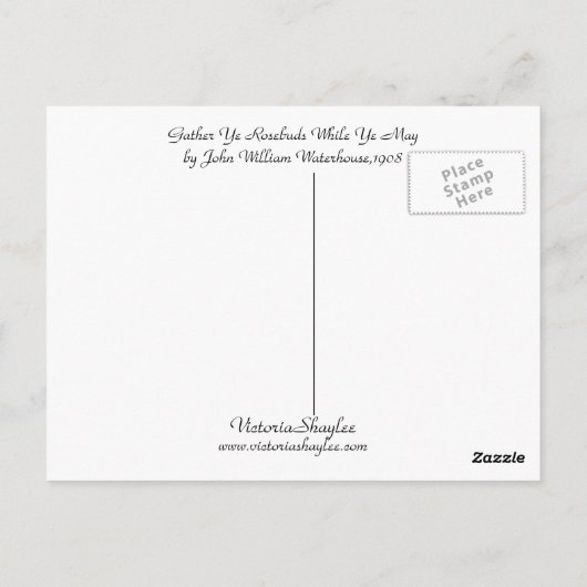 Carte Postale Rassemblez Ye Rosebuds Pendant Que Vous Pouvez (Dos)