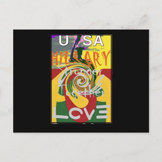 Carte Postale Rasta Couleurs Rouge or Vert Hillary Art Imprimer (Devant)