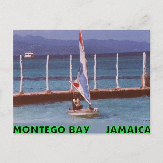Carte Postale Rasta en voilier, Montego Bay Jamaïque (Devant)
