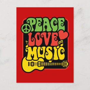Carte Postale Rasta Peace Love Music