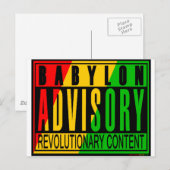 Carte Postale RASTA reggae (Devant / Derrière)