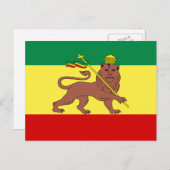 Carte Postale Rasta Reggae Lion de Juda (Devant / Derrière)