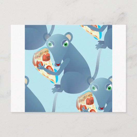 Carte Postale rat à pizza (Devant)