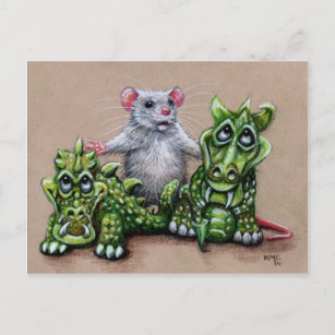 Carte postale Rat and Dragons