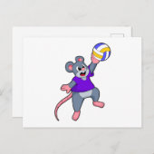 Carte Postale Rat au volleyball (Devant / Derrière)