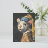 Carte postale "Rat avec une oreille Yogie" peintur (Debout devant)