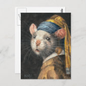 Carte postale "Rat avec une oreille Yogie" peintur (Devant / Derrière)