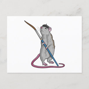 Carte Postale Rat comme Peintre avec pinceau