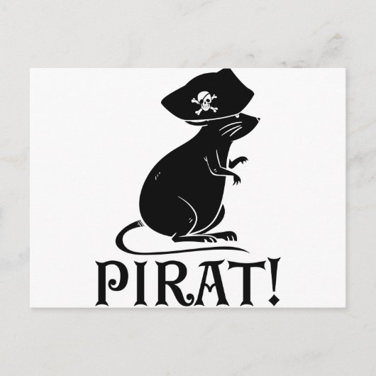Carte Postale Rat de pirate | Pirate House Rat Rodent Cadeau (Devant)