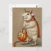 Carte postale Rat Devil Halloween (Devant / Derrière)