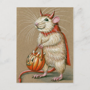 Carte postale Rat Devil Halloween