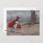 Carte Postale Rat diable halloween marcher (Devant / Derrière)
