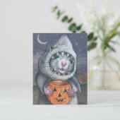 Carte Postale Rat en costume de requin Halloween kmcoriginals (Debout devant)