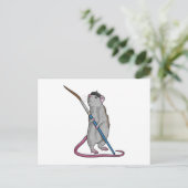 Carte Postale Rat en peintre avec pinceau (Debout devant)