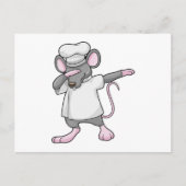 Carte Postale Rat en tant que cuisinier au Hip Hop Dance Dab (Devant)