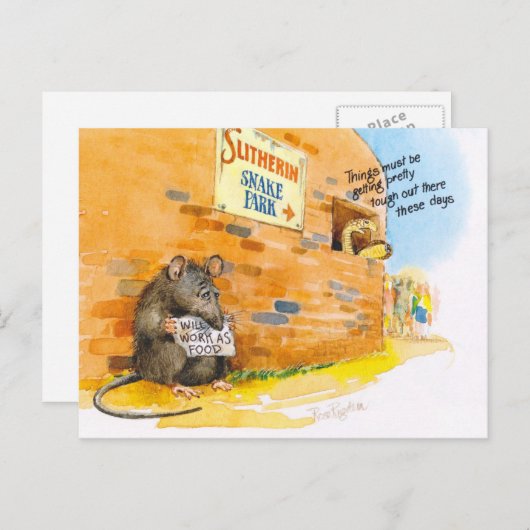 Carte Postale rat pauvre (Devant / Derrière)