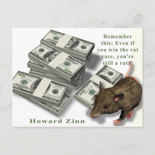 Carte Postale Rat Race, Howard Zinn (Devant)