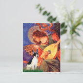 Carte Postale Rat Terrier - Ange au Mandolin (Debout devant)