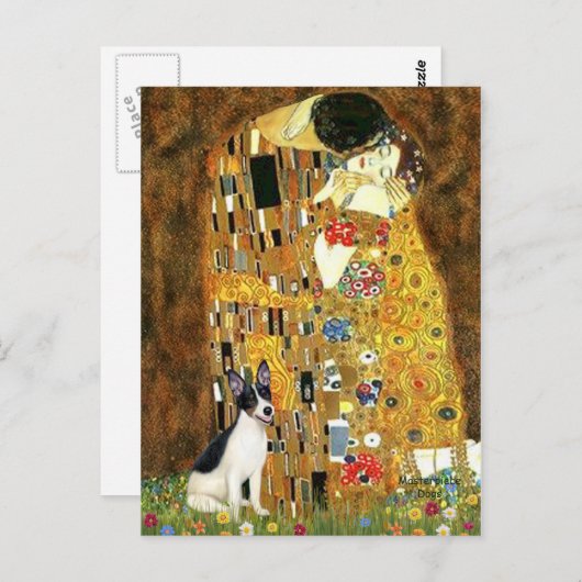 Carte Postale Rat Terrier - Le Baiser (Devant / Derrière)