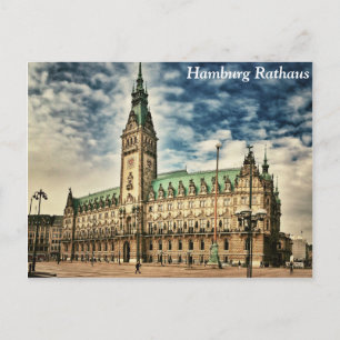 Carte Postale Rathaus de Hambourg, Allemagne