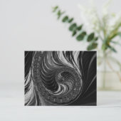 Carte Postale Ratio d'or du Nautilus noir fractal moderne (Debout devant)