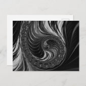 Carte Postale Ratio d'or du Nautilus noir fractal moderne (Devant / Derrière)