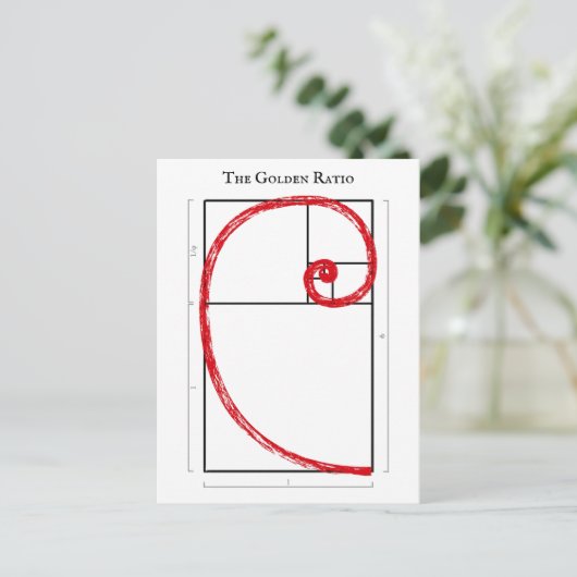 Carte Postale Ratio d'or - Spirale Fibonacci (Debout devant)